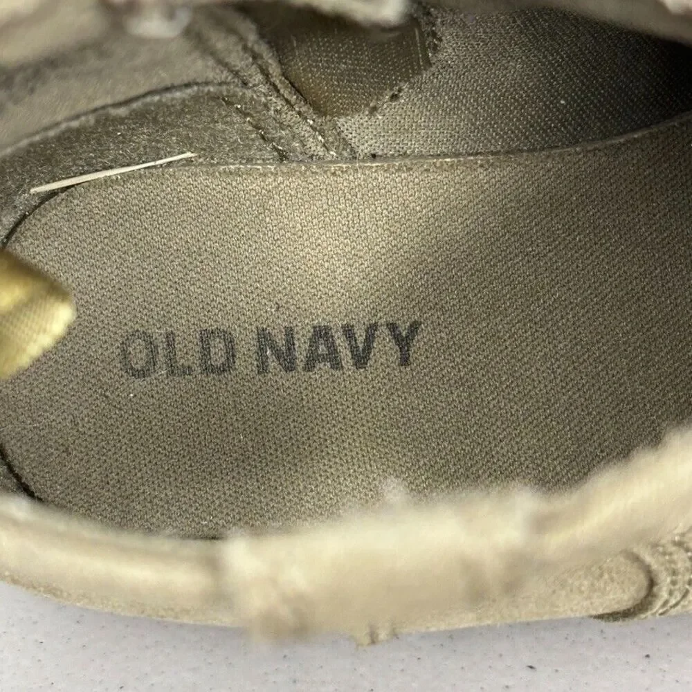 Old Navy Olive Faux Suede Side Zip Western Ankle Bootie Toddler‎ Size 7